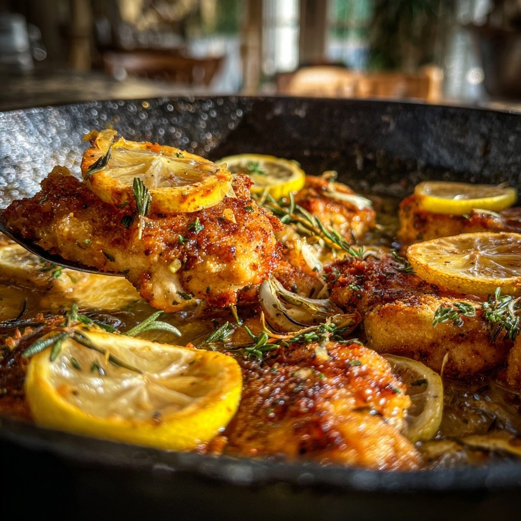 Healthy Lemon Garlic Chicken Skillet