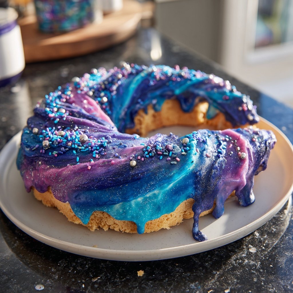 Pisces Cake With Galaxy Theme