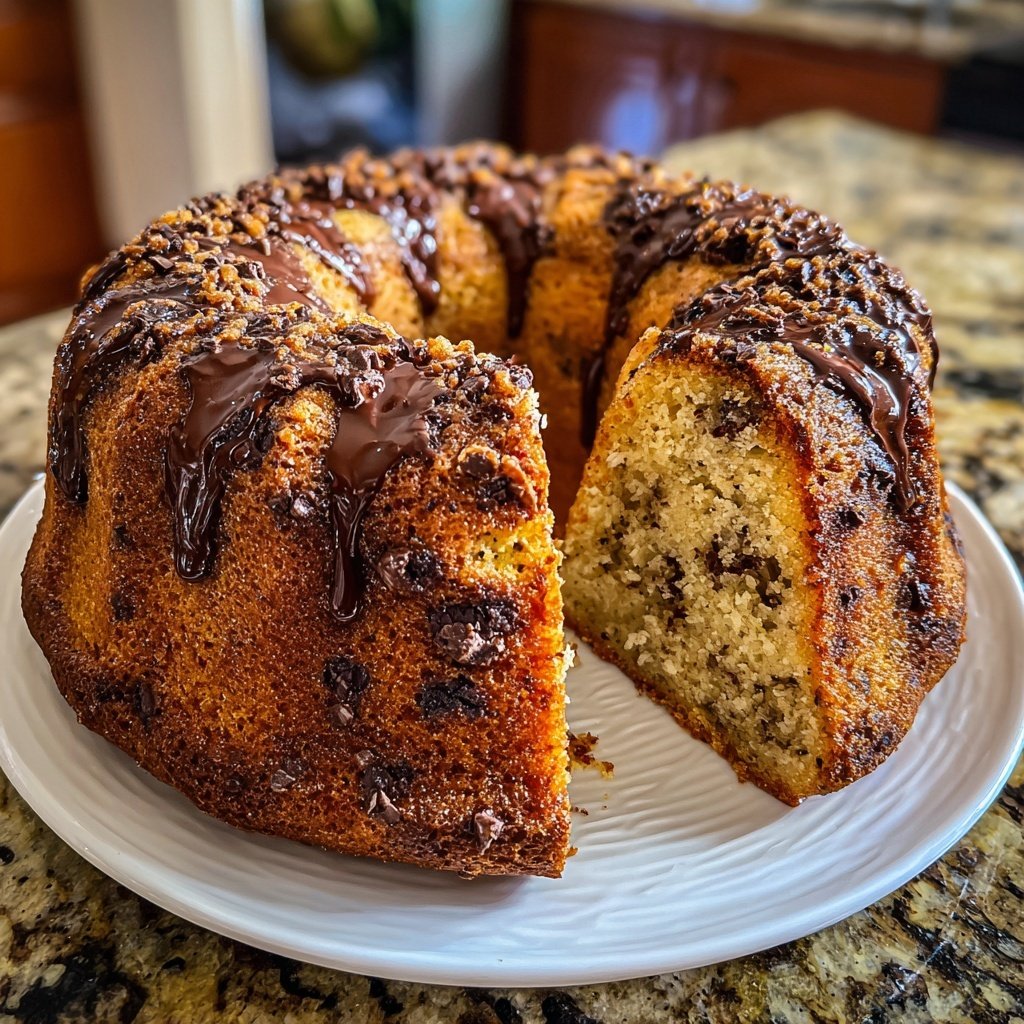 Moist Banana Chocolate Chip Cake