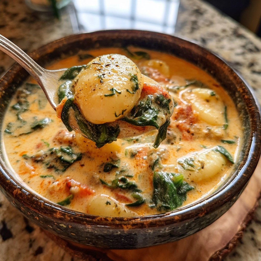 Creamy Italian Sausage Gnocchi Soup