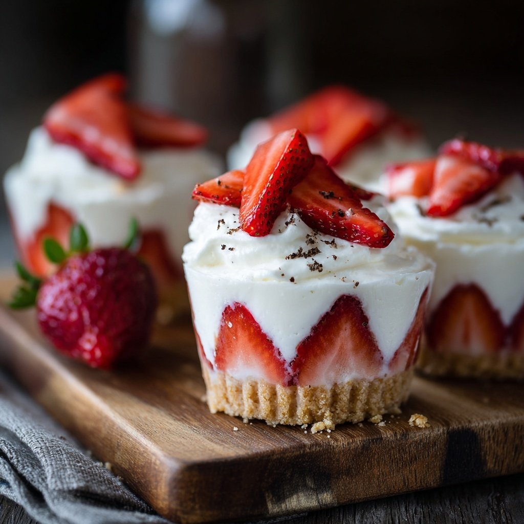 Fresh Strawberry Cream Cups