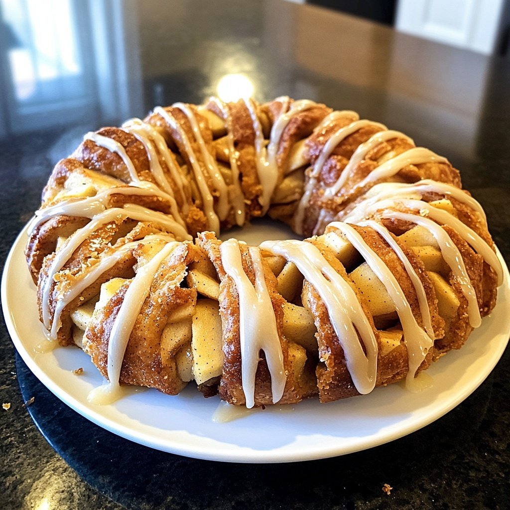Cozy Apple Kringle with Vanilla Glaze