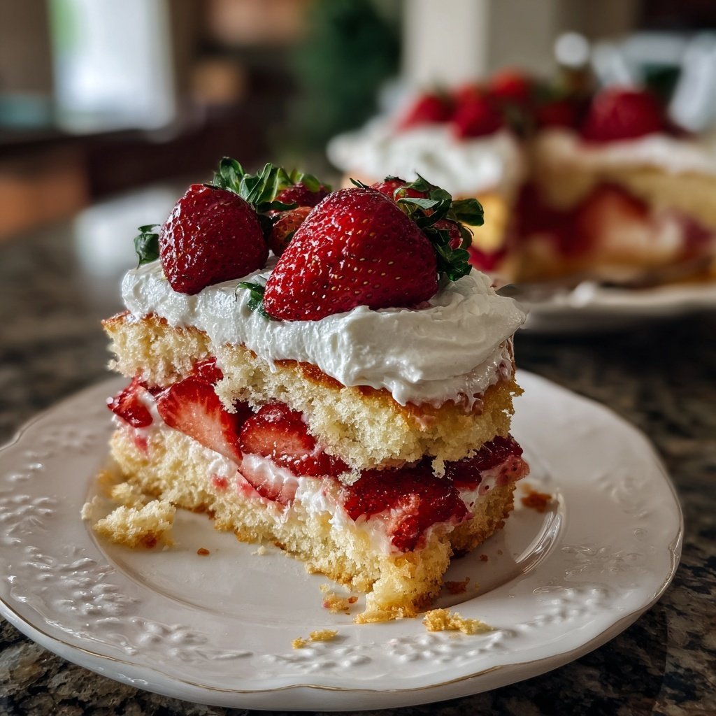 Fresh Strawberry Shortcake With Whipped Cream